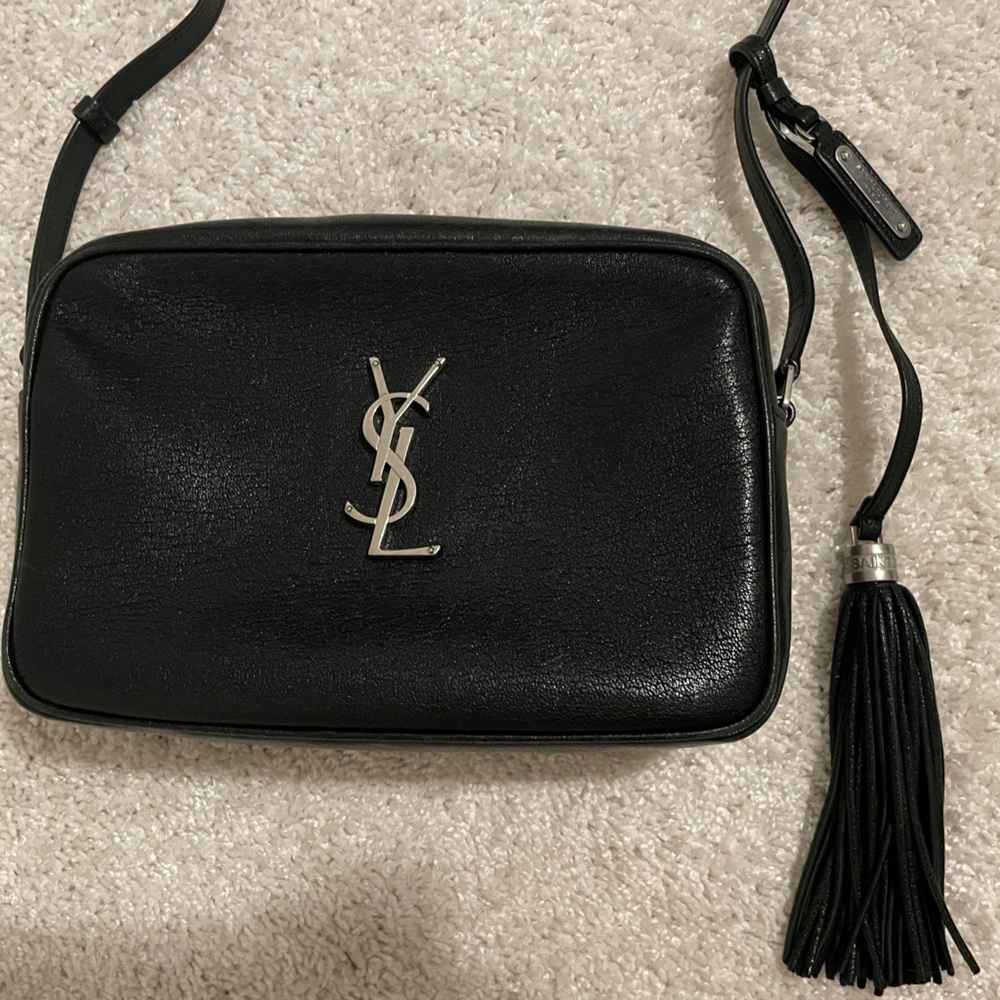 Authentic YSL Saint Laurent Lou - Black leather camera bag